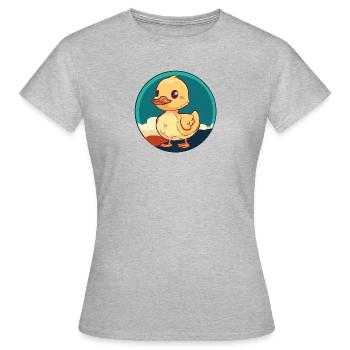 Ente Quak - Frauen T-Shirt - Grau meliert - Vorne - AI Model Female 172 dark (172cm)