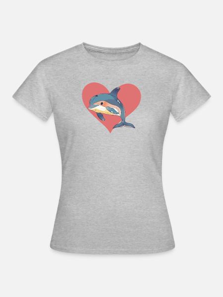 Delfin Meerestiere Meerestier - Frauen T-Shirt - Grau meliert