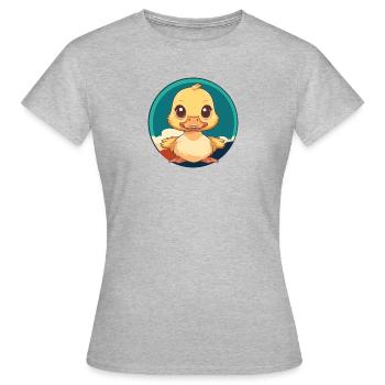 Ente Vogel Quak - Frauen T-Shirt - Grau meliert - Vorne - AI Model Female 172 dark (172cm)