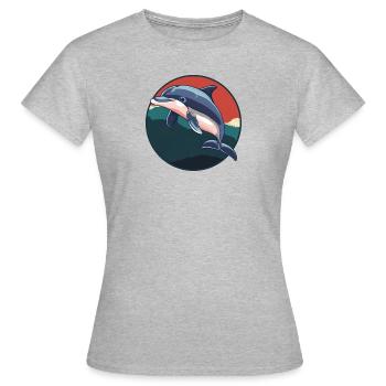 Dolphin Sea Creatures - Women's T-Shirt - heather grey - Front - AI Model Female 172 dark (172cm)