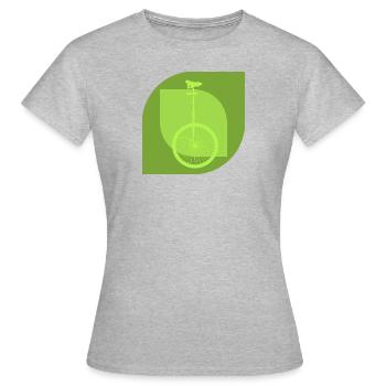 Pédale monocycle monocycle - T-shirt Femme - gris chiné - Devant - AI Model Female 172 dark (172cm)