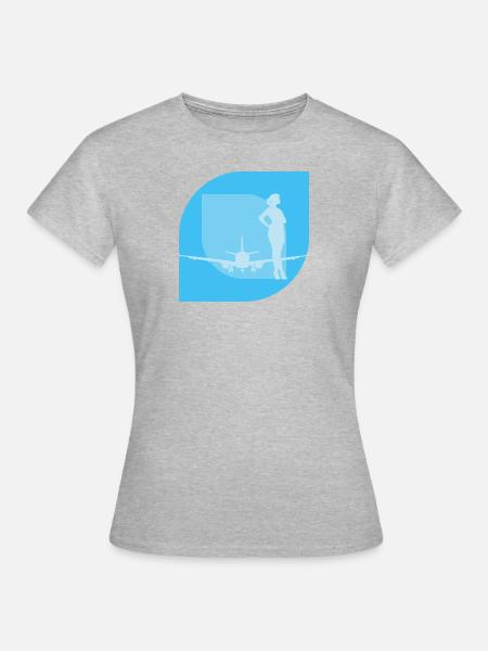 Flugbegleiter Flugbegleiterin Airline - Frauen T-Shirt - Grau meliert