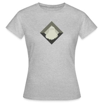 Gespenst Schrecken - Frauen T-Shirt - Grau meliert - Vorne - AI Model Female 172 dark (172cm)