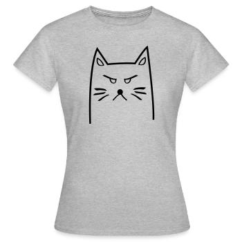 mauvais chat - T-shirt Femme - gris chiné - Devant - AI Model Female 172 dark (172cm)