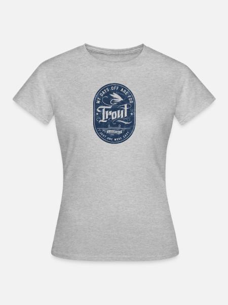 Fliegenfischer Flugangler Fliegenfischen Geschenk - Frauen T-Shirt - Grau meliert