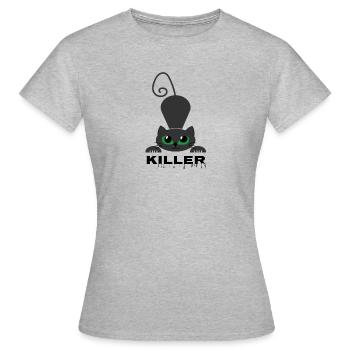 tueur chat - T-shirt Femme - gris chiné - Devant - AI Model Female 172 dark (172cm)