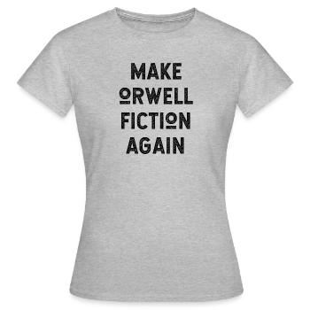Refaire la fiction d’Orwell - T-shirt Femme - gris chiné - Devant - AI Model Female 172 dark (172cm)