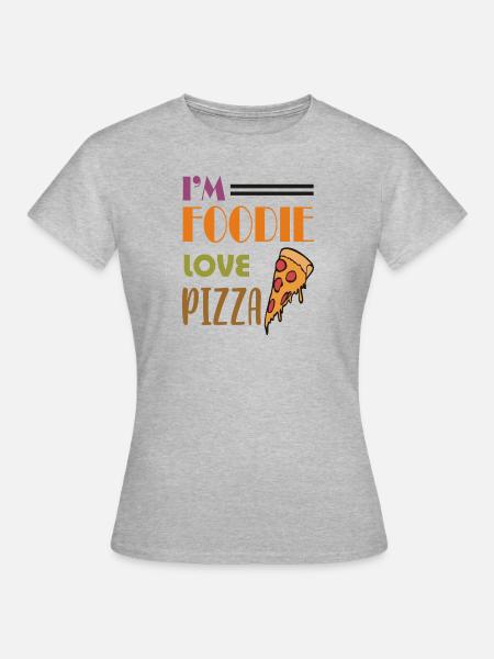 Liebe Pizza - Frauen T-Shirt - Grau meliert