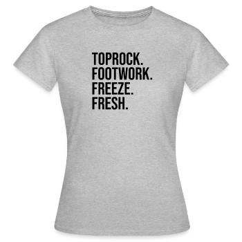 B-Boy B-Girl Breakdance Geschenk - Frauen T-Shirt - Grau meliert - Vorne - AI Model Female 172 dark (172cm)