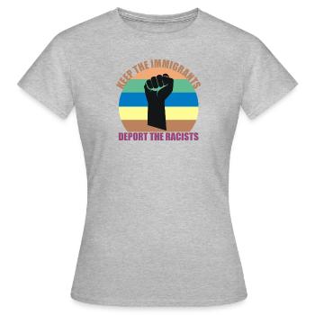 Immigration immigrants - T-shirt Femme - gris chiné - Devant - AI Model Female 172 dark (172cm)
