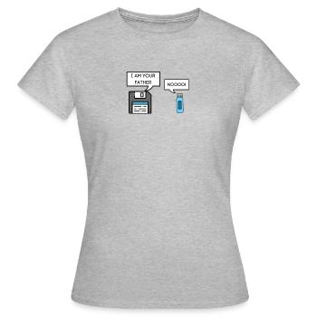 Disquette Je suis votre père Usb - T-shirt Femme - gris chiné - Devant - AI Model Female 172 dark (172cm)