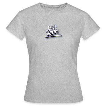 Das ist John - Frauen T-Shirt - Grau meliert - Vorne - AI Model Female 172 dark (172cm)