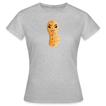 Erdnuss Erdnüsse Nuss Nüsse Speise - Frauen T-Shirt - Grau meliert - Vorne - AI Model Female 172 dark (172cm)