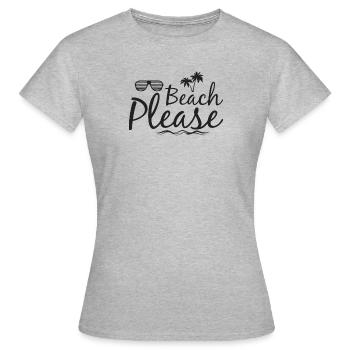 été mer vacances d’été palmiers océan vacances - T-shirt Femme - gris chiné - Devant - AI Model Female 172 dark (172cm)