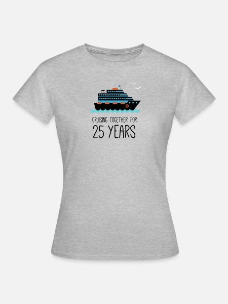Gemeinsame Kreuzfahrt für 25 Jahre Hochzeitstag - Frauen T-Shirt - Grau meliert