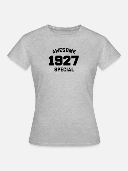 Lustiger Geburtstag Awesome Special 1927 - Frauen T-Shirt - Grau meliert
