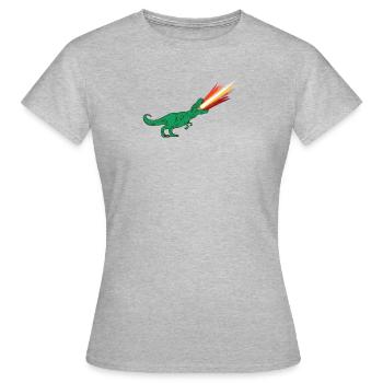 LGBTQ-Butch-Lesbenflagge - Dinosaurier - Frauen T-Shirt - Grau meliert - Vorne - AI Model Female 172 dark (172cm)