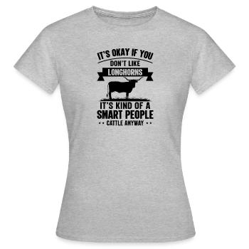 Smart People - Cow Longhorns - Women's T-Shirt - heather grey - Front - AI Model Female 172 dark (172cm)