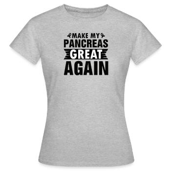 MEINE BAUCHSPEICHELDRÜSE WIEDER GROßARTIG MACHEN - Frauen T-Shirt - Grau meliert - Vorne - AI Model Female 172 dark (172cm)