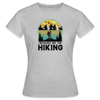 Week-end Équipe de randonnée Randonnée dans les montagnes - T-shirt Femme - gris chiné - Devant - AI Model Female 172 dark (172cm)