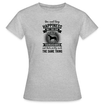 Équitation - Cheval pur-sang - T-shirt Femme - gris chiné - Devant - AI Model Female 172 dark (172cm)