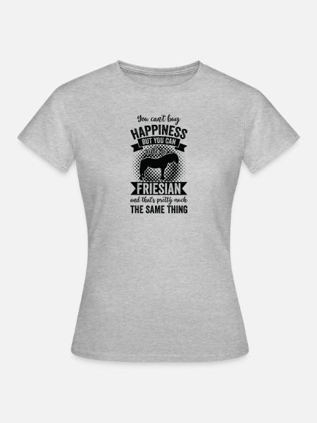 Reiten - Friesisches Pferd - Frauen T-Shirt - Grau meliert