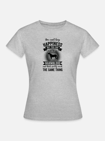 Reiten - Warmblut Pferd - Frauen T-Shirt - Grau meliert