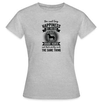 Équitation - Grade Horse - T-shirt Femme - gris chiné - Devant - AI Model Female 172 dark (172cm)