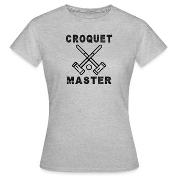 Croquet Crocket Krocket Holzhammer Schläger - Frauen T-Shirt - Grau meliert - Vorne - AI Model Female 172 dark (172cm)