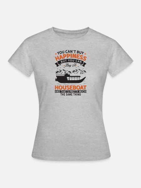 Ich Kann Kein Glück Kaufen, Sondern Hausboot - Frauen T-Shirt - Grau meliert