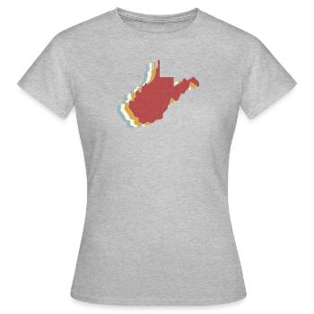 USA State - Vintage Map West Virginia - Frauen T-Shirt - Grau meliert - Vorne - AI Model Female 172 dark (172cm)