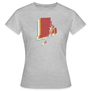 US-Bundesstaat - Vintage Karte Rhode Island - Frauen T-Shirt - Grau meliert - Vorne - AI Model Female 172 dark (172cm)