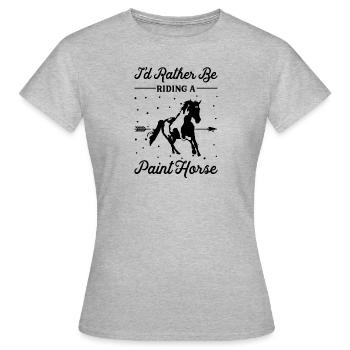 Monter un cheval laqué - T-shirt Femme - gris chiné - Devant - AI Model Female 172 dark (172cm)
