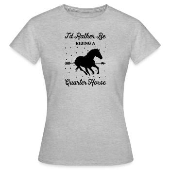 Riding a Quarter Horse - Women's T-Shirt - heather grey - Front - AI Model Female 172 dark (172cm)