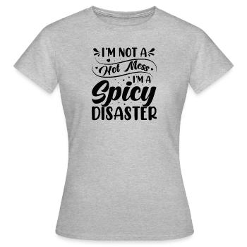Scharf Esse Tacos Mexikanisch Schärfe Chilli - Frauen T-Shirt - Grau meliert - Vorne - AI Model Female 172 dark (172cm)
