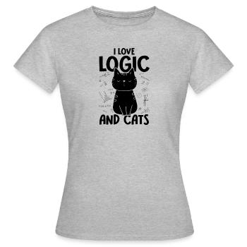 Ich Liebe Katzen - Logik - Frauen T-Shirt - Grau meliert - Vorne - AI Model Female 172 dark (172cm)