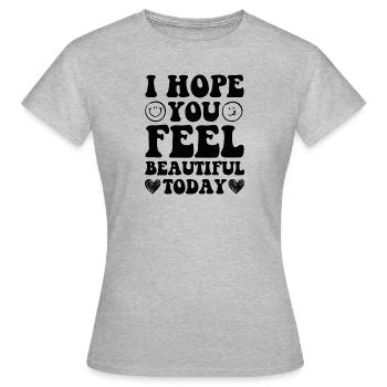 pensées positives vie positive - T-shirt Femme - gris chiné - Devant - AI Model Female 172 dark (172cm)