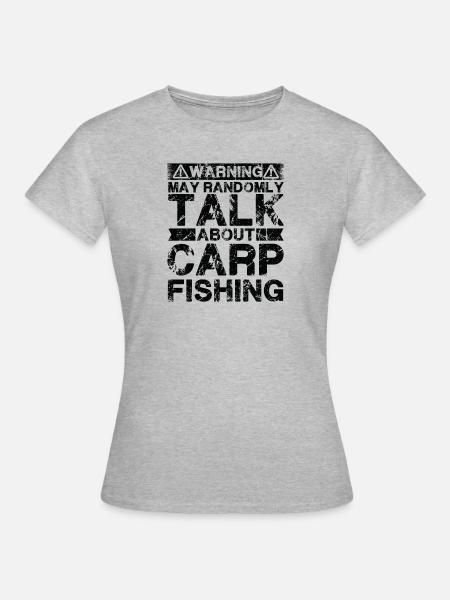 Angeln - Karpfenfisch - Frauen T-Shirt - Grau meliert