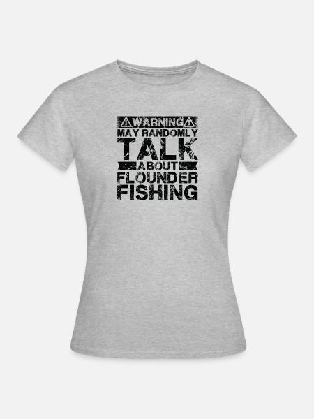 Angeln - Flunderfisch - Frauen T-Shirt - Grau meliert