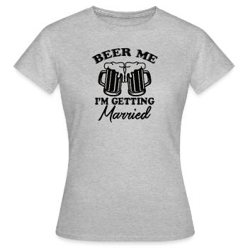 Junggesellenabschied Team Crew JGA - Frauen T-Shirt - Grau meliert - Vorne - AI Model Female 172 dark (172cm)
