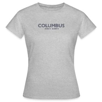 Coordonnées de la ville des États-Unis - Columbus - T-shirt Femme - gris chiné - Devant - AI Model Female 172 dark (172cm)
