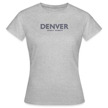 USA Stadt Koordinaten - Denver - Frauen T-Shirt - Grau meliert - Vorne - AI Model Female 172 dark (172cm)