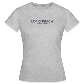USA City Coordinates - Long Beach - Women's T-Shirt - heather grey - Front - AI Model Female 172 dark (172cm)
