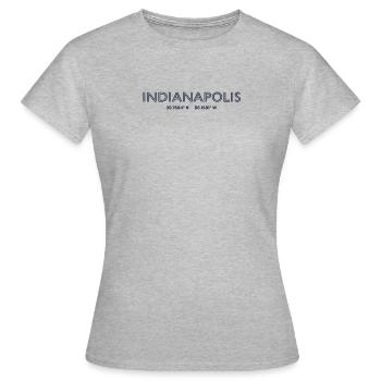 Coordonnées de la ville des États-Unis - Indianapolis - T-shirt Femme - gris chiné - Devant - AI Model Female 172 dark (172cm)