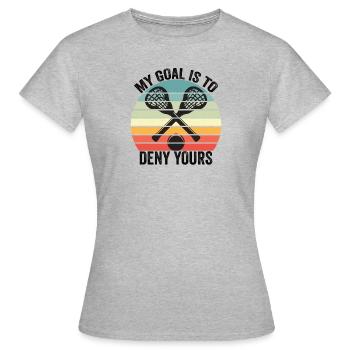 Lacrosse Spieler spielen Lacrosse Relax Lacrosse - Frauen T-Shirt - Grau meliert - Vorne - AI Model Female 172 dark (172cm)