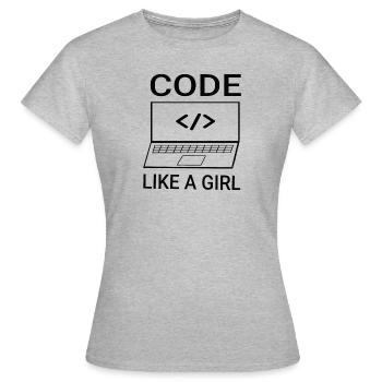 Développeur logiciel Programmeuse Femmes Fille - T-shirt Femme - gris chiné - Devant - AI Model Female 172 dark (172cm)