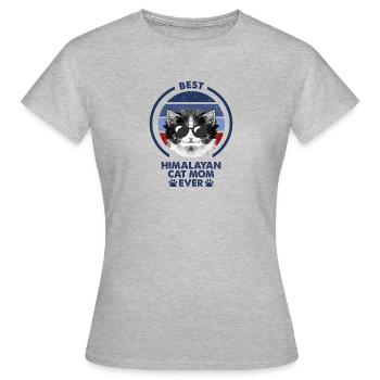 Katzenmama - Himalaya-Katze - Frauen T-Shirt - Grau meliert - Vorne - AI Model Female 172 dark (172cm)