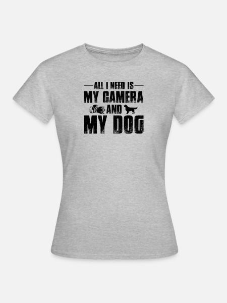 Hundeliebhaber Hundebesitzer Kamera Fotograf - Frauen T-Shirt - Grau meliert