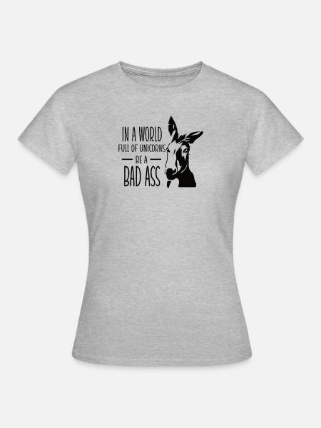 Esel Spruch Eselhalter Bauernhof - Frauen T-Shirt - Grau meliert