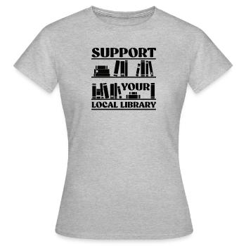 Bibliothek Bibliothekar Lesen - Frauen T-Shirt - Grau meliert - Vorne - AI Model Female 172 dark (172cm)
